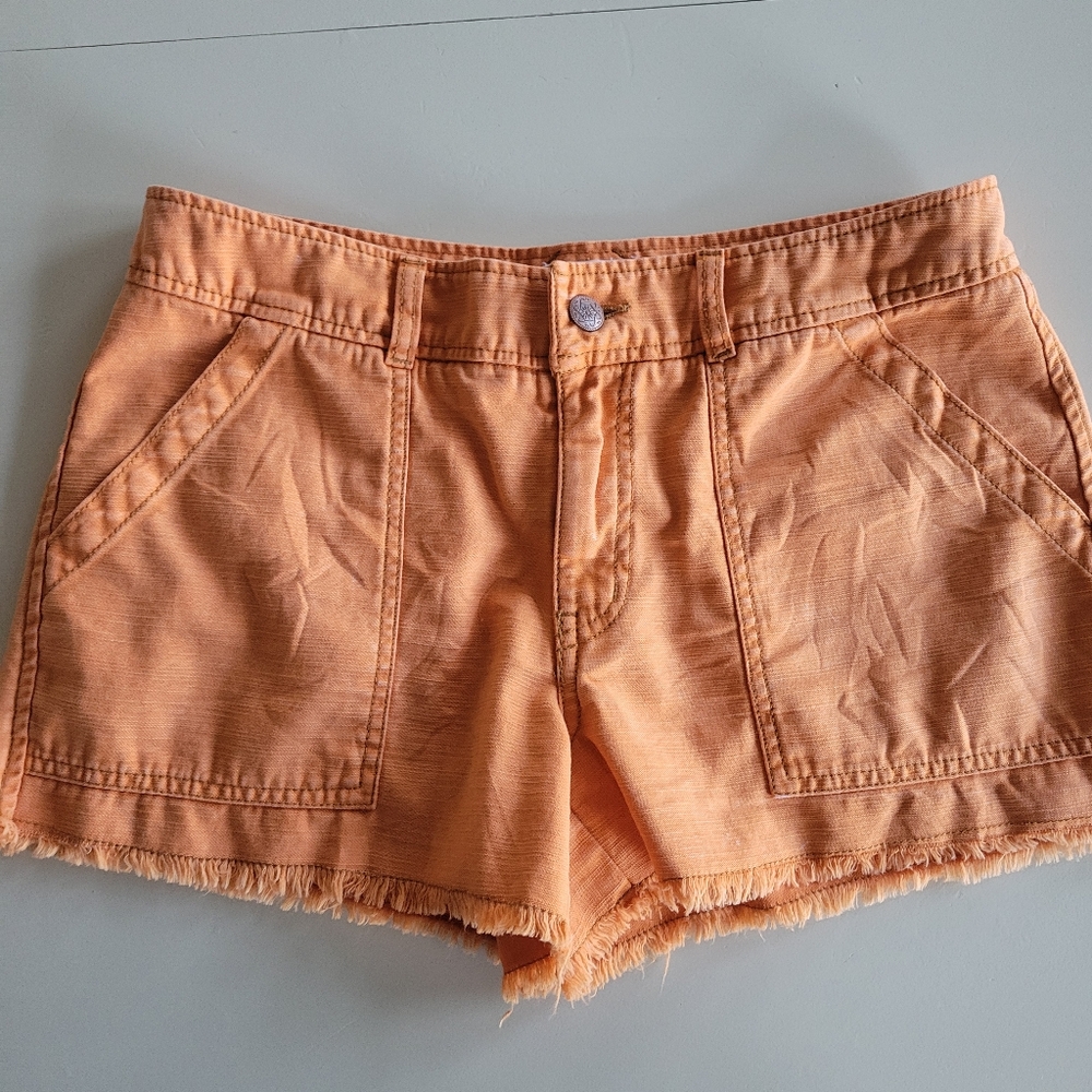 Free People Orange Cargo Shorts